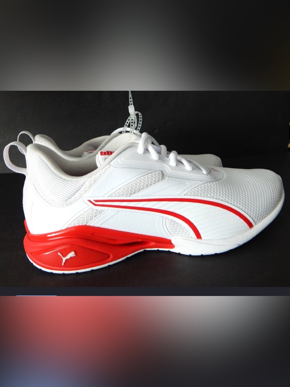 Puma Men’s White and Red Athletic Running Shoe